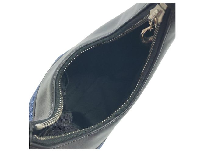 Bulgari Borsa a tracolla Bvlgari in denim blu e pelle - vista 8