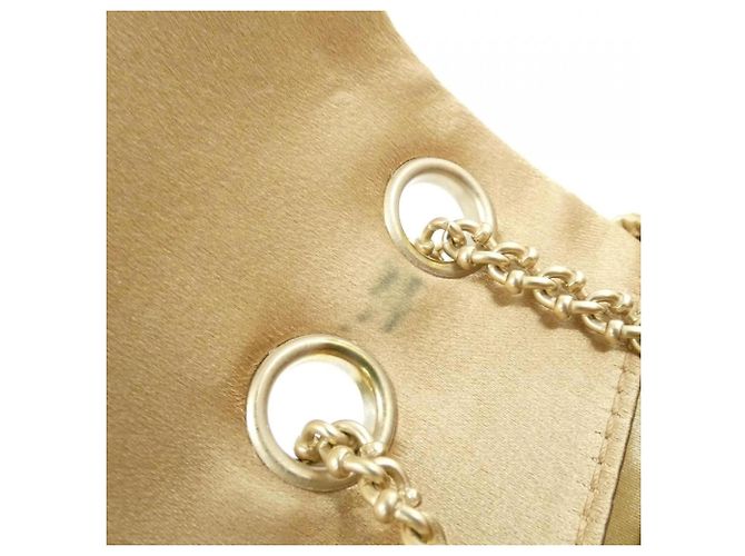 Sac à épaule Chanel 37632 en satin doré - vue 10