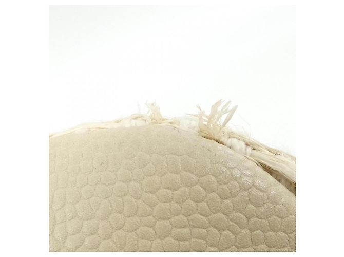 Borsa Chanel beige in paglia - vista 3