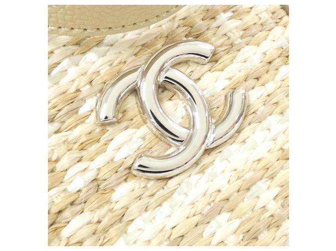 Borsa Chanel beige in paglia - vista 7