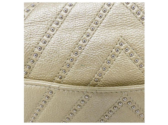 Borsa a tracolla Chanel 93849 in pelle dorata D'oro - vista 4