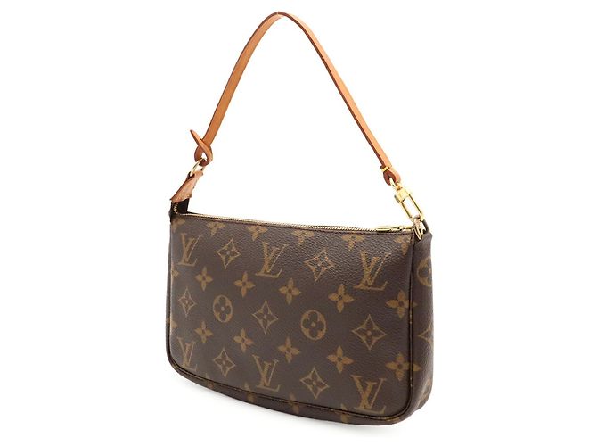 Louis Vuitton Monogram Pochette Accessoires Handbag Pouch Marrone Monogramma - vista 3