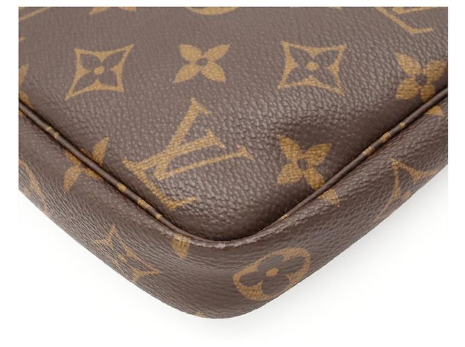 Louis Vuitton Monogram Pochette Accessoires Handbag Pouch Marrone Monogramma - vista 4