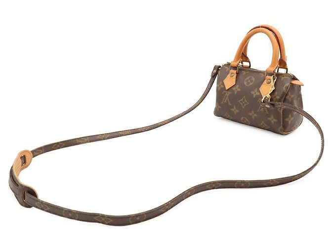 Borsa a mano Louis Vuitton Monogram Mini Speedy Marrone - vista 3