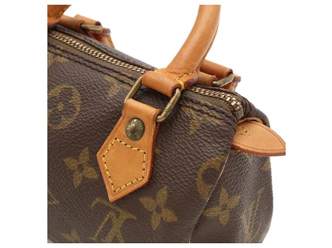 Borsa a mano Louis Vuitton Monogram Mini Speedy Marrone - vista 8