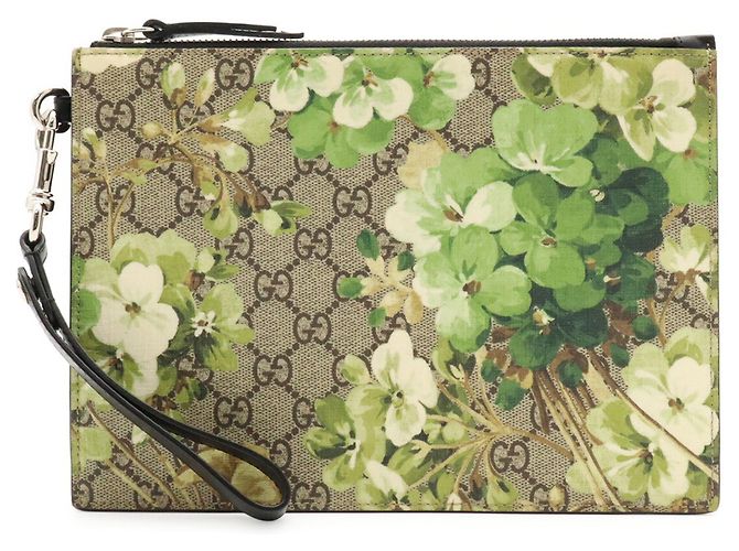 Borsa a pochette Gucci GG Blooms Supreme Multicolore Beige Verde Cachi - vista 2