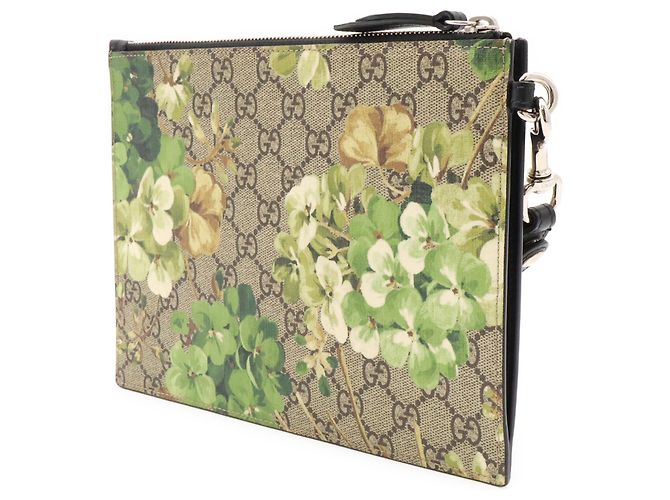 Borsa a pochette Gucci GG Blooms Supreme Multicolore Beige Verde Cachi - vista 3