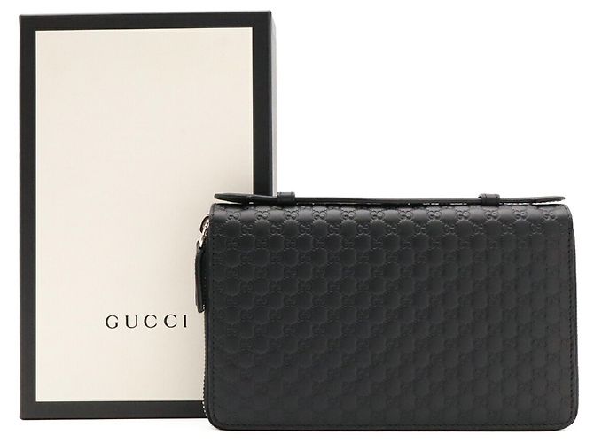 Monedero GUCCI Microguccissima de piel negra Negro - vista 10