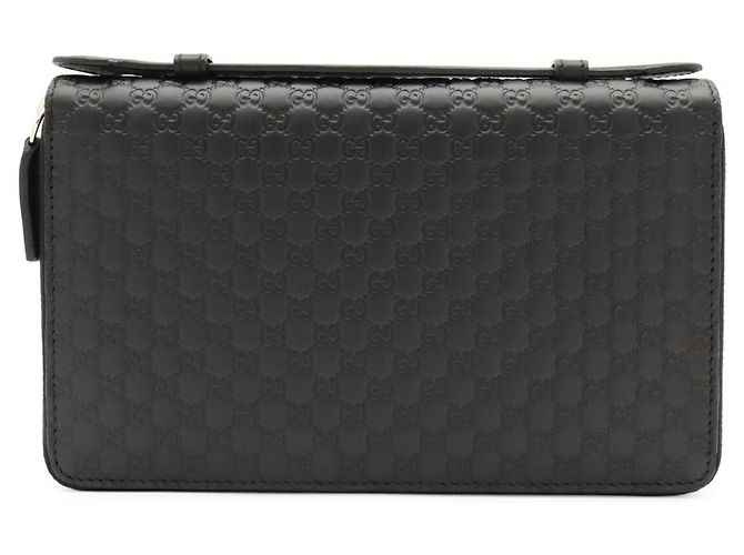 Monedero GUCCI Microguccissima de piel negra Negro - vista 2