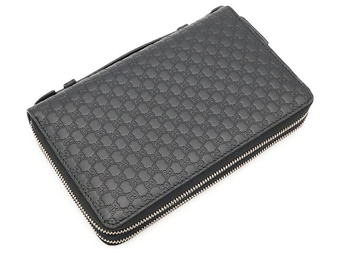 Monedero GUCCI Microguccissima de piel negra Negro - vista 3