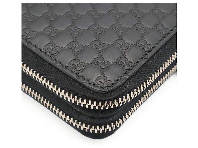 Monedero GUCCI Microguccissima de piel negra Negro - vista 4