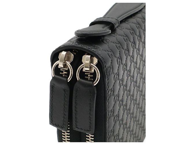 Monedero GUCCI Microguccissima de piel negra Negro - vista 5