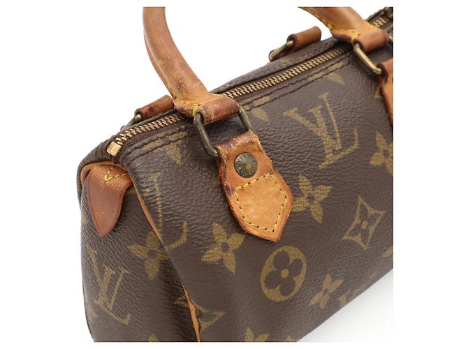 Borsa a mano Louis Vuitton Monogram Mini Speedy Marrone - vista 8