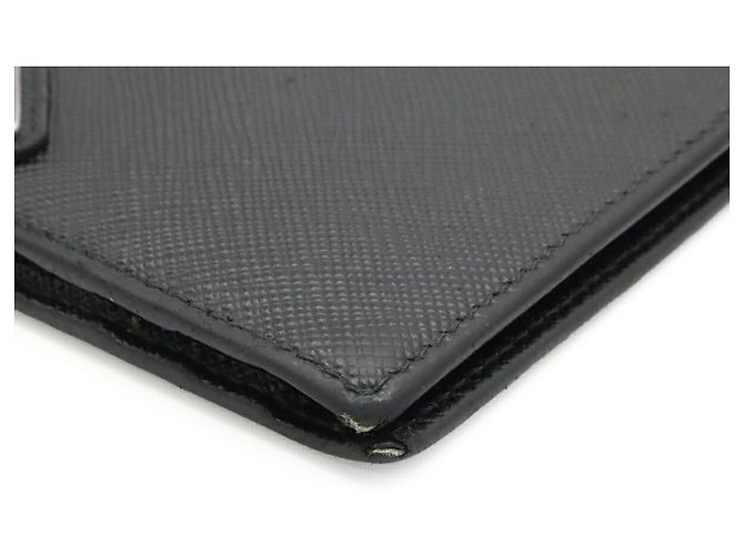 Cartera bi-fold Prada Triangle con clip para billetes Negro - vista 4