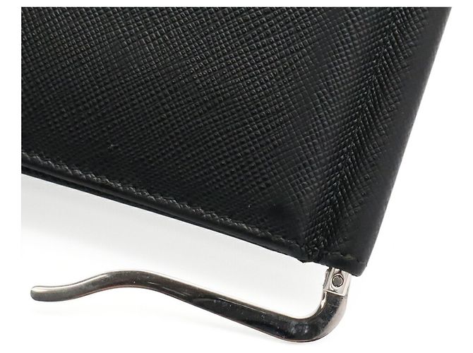 Cartera bi-fold Prada Triangle con clip para billetes Negro - vista 6