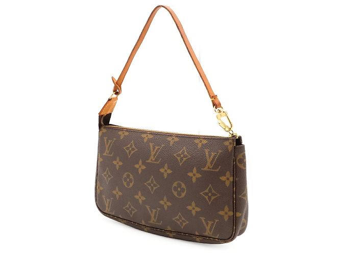 Louis Vuitton Monogram Pochette Accessoires Handbag Pouch Marrone - vista 3