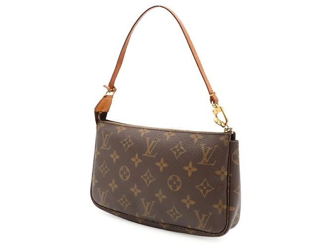 Louis Vuitton Monogram Pochette Accessoires Handbag Pouch Marrone - vista 3