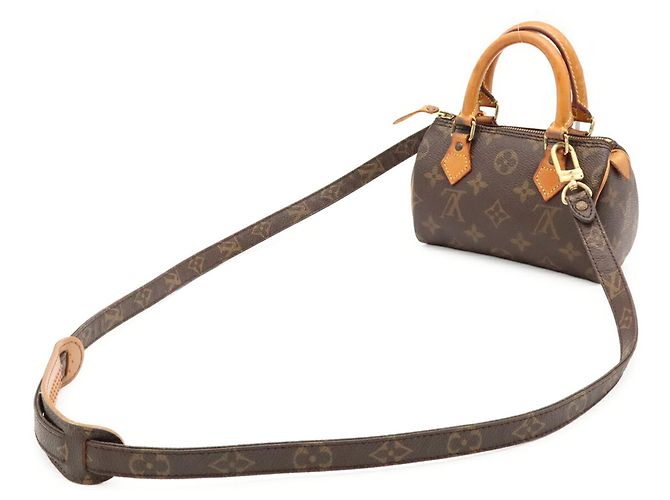 Borsa a mano Louis Vuitton Monogram Mini Speedy Marrone - vista 3