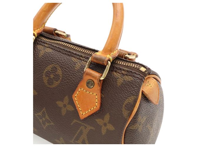 Borsa a mano Louis Vuitton Monogram Mini Speedy Marrone - vista 8