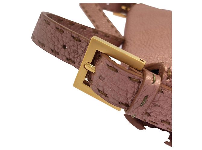 Borsa a spalla Fendi SELLERIA Baguette Rosa - vista 5