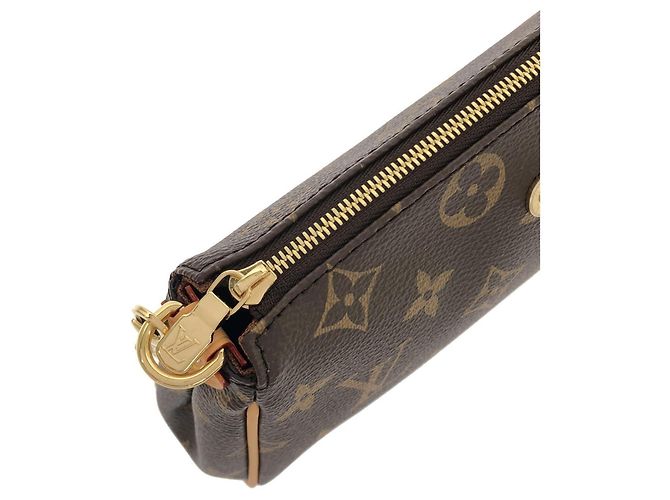 Borsa a tracolla Louis Vuitton Monogram Pochette Eva Marrone - vista 4