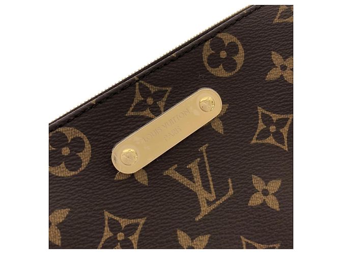 Borsa a tracolla Louis Vuitton Monogram Pochette Eva Marrone - vista 5