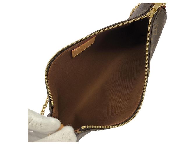 Borsa a tracolla Louis Vuitton Monogram Pochette Eva Marrone - vista 7