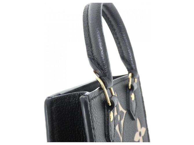 Louis Vuitton Bicolor Monogram Empreinte Petite Sac Plat Black Beige - view 5