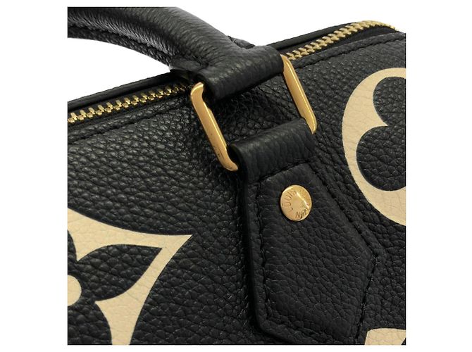 Borsa Boston Louis Vuitton Bicolor Monogram Empreinte Speedy Bandoulière Nero Beige - vista 4
