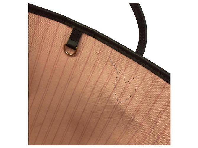 Borsa Louis Vuitton Damier Neverfull MM N41603 Rosa Damier ebene - vista 9