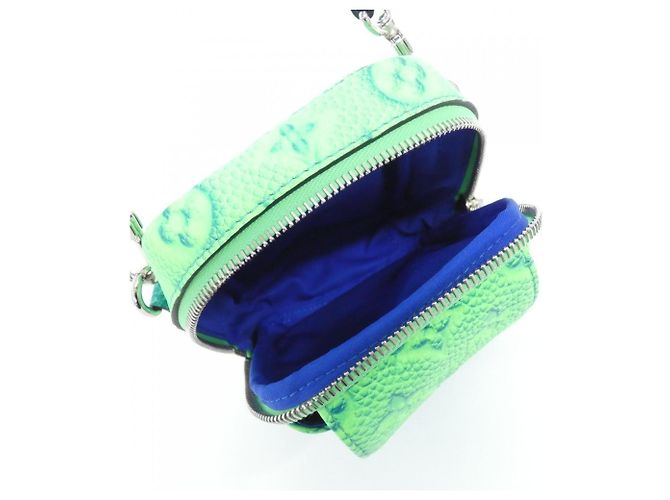 Borsa Louis Vuitton Taurillon Illusion Double Phone Blu Verde chiaro - vista 6