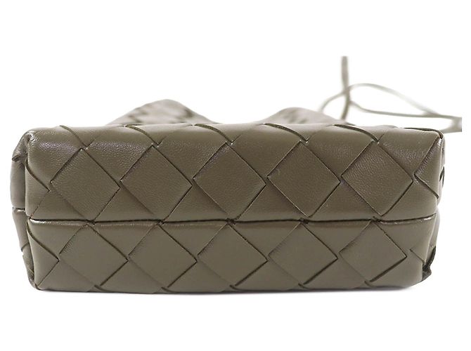 Borsa a tracolla Bottega Veneta in nappa Intrecciato marrone Cachi - vista 4
