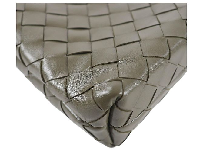 Borsa a tracolla Bottega Veneta in nappa Intrecciato marrone Cachi - vista 8
