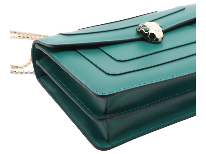 Bulgari Borsa a tracolla Bvlgari Serpenti Forever in pelle di vitello verde Medium Verde scuro - vista 7