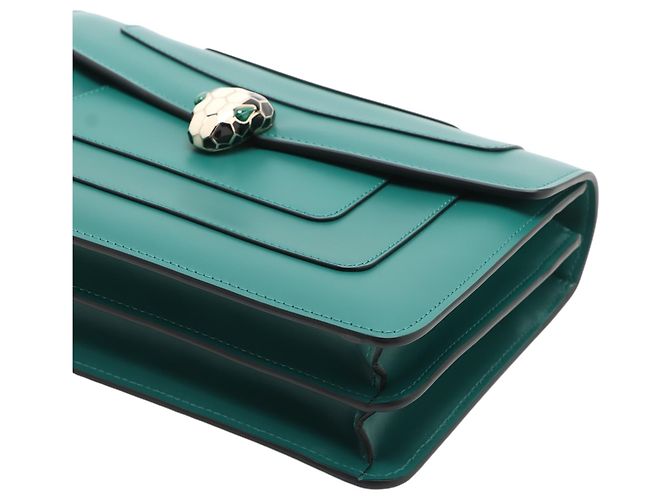Bulgari Borsa a tracolla Bvlgari Serpenti Forever in pelle di vitello verde Medium Verde scuro - vista 8