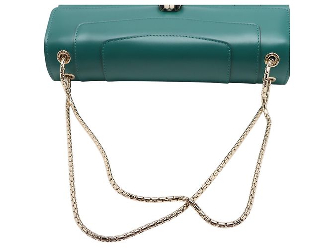 Bulgari Borsa a tracolla Bvlgari Serpenti Forever in pelle di vitello verde Medium Verde scuro - vista 9
