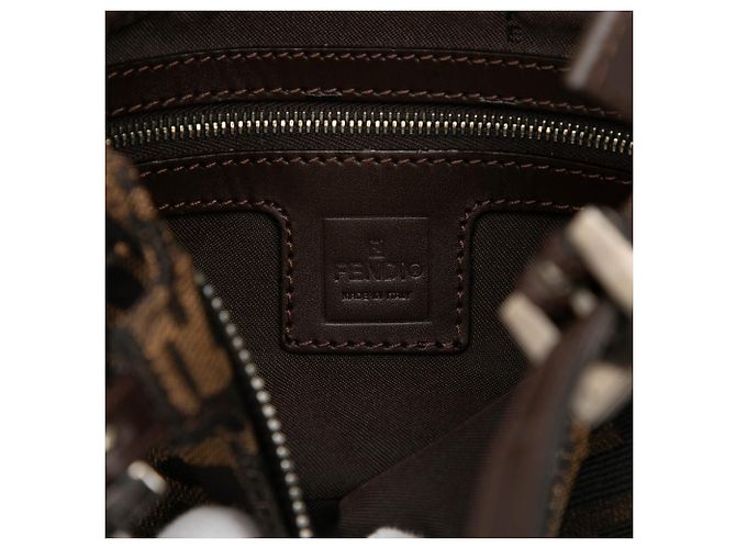 Borsa a tracolla Fendi Brown Zucca Canvas Marrone - vista 5