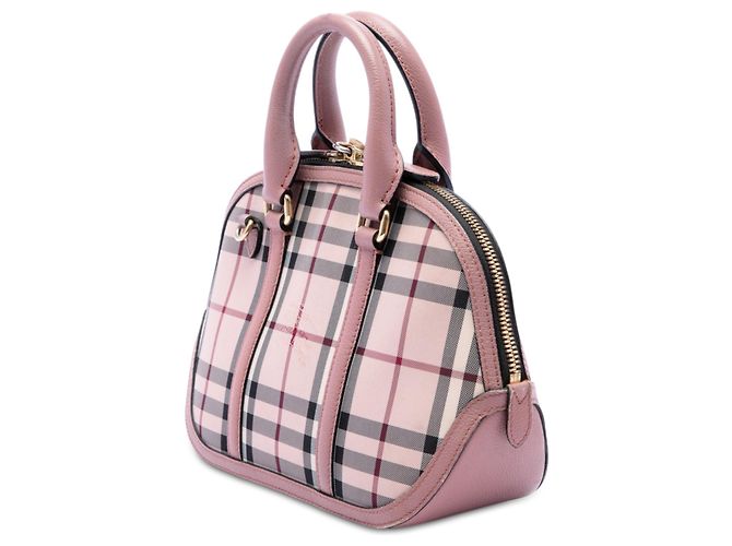 Borsa Bowling Orchard in Nylon Burberry Beige Small Haymarket Check - vista 2