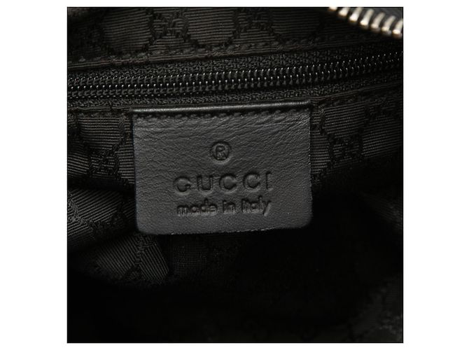 Gucci Schultertasche aus grauem Denim mit Web-Streifen Braun Anthrazitgrau - Ansicht 5