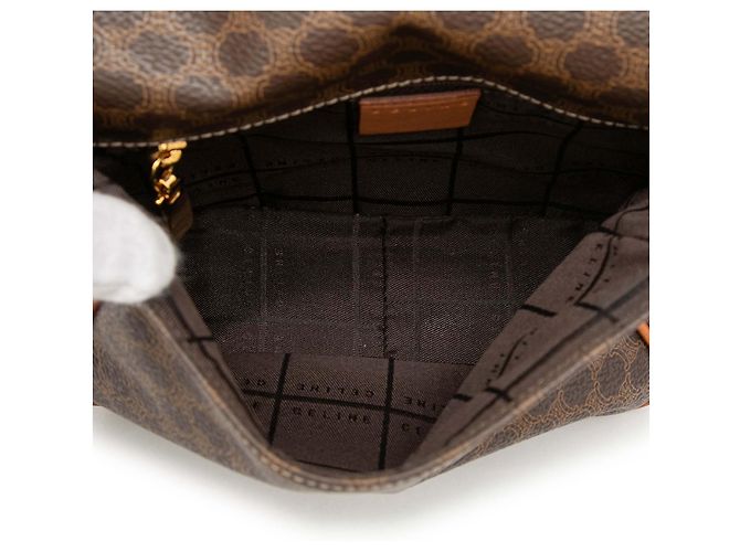 Céline Bolsa Tiracolo Celine Brown Macadam Coated Canvas Marrom - vista 4