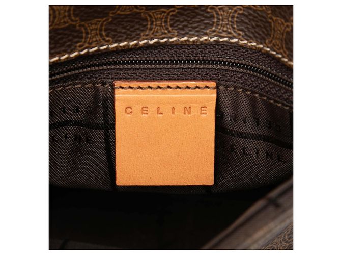 Céline Bolsa Tiracolo Celine Brown Macadam Coated Canvas Marrom - vista 5