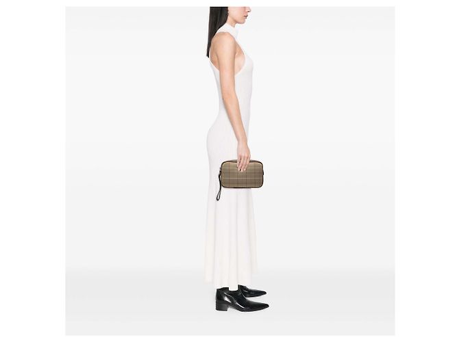 Clutch Burberry Brown Vintage Check Canvas Marrone Marrone chiaro - vista 6