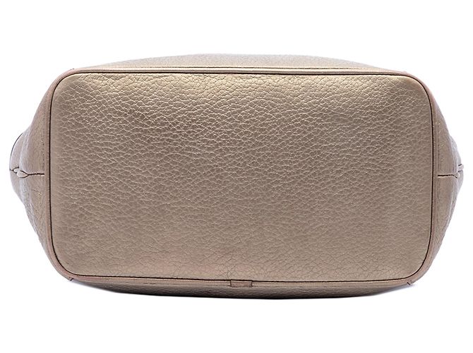 LOEWE Anagram Fusta Tote aus metallic-braunem Leder Bronze - Ansicht 3