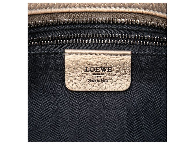 LOEWE Anagram Fusta Tote aus metallic-braunem Leder Bronze - Ansicht 5