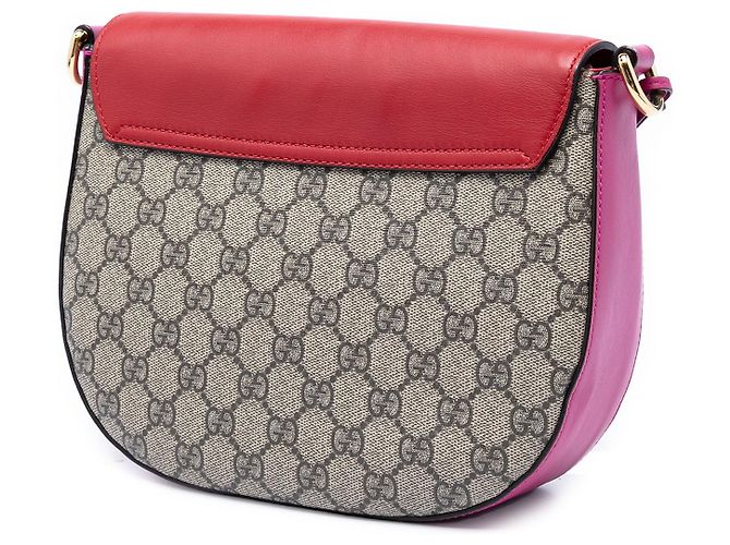 Borsa a Tracolla Gucci Beige GG Supreme Web Padlock - vista 2