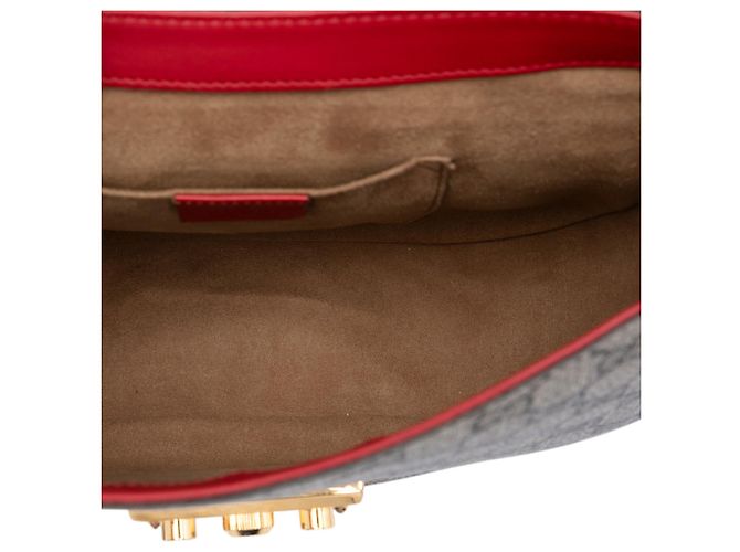 Borsa a Tracolla Gucci Beige GG Supreme Web Padlock - vista 4