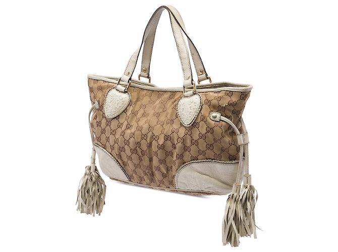 Gucci Tribeca Tote Klein aus GG Canvas Beige - Ansicht 2