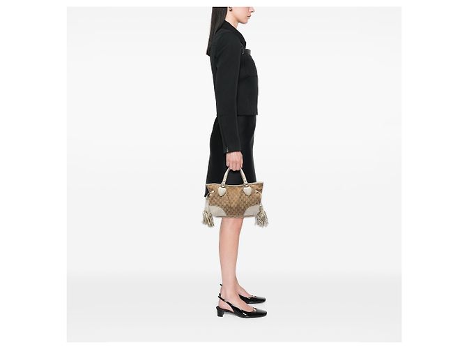 Gucci Tribeca Tote Klein aus GG Canvas Beige - Ansicht 5