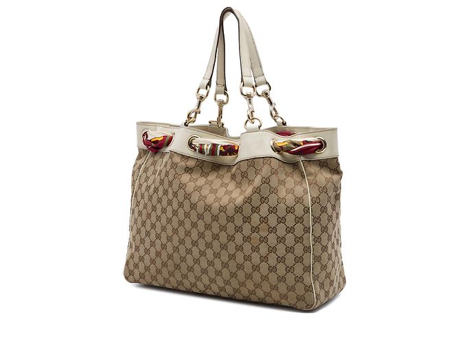 Bolso Tote Gucci Positano Large de lona GG beige - vista 2