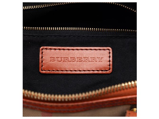Borsa Burberry Brown Small House Check Canvas Bridle Salisbury Marrone Marrone chiaro - vista 5